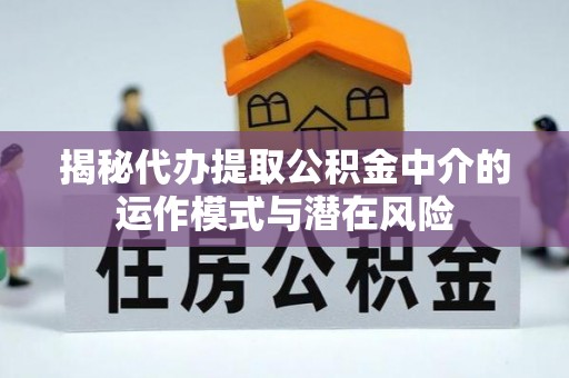 阿城揭秘代办提取公积金中介的运作模式与潜在风险