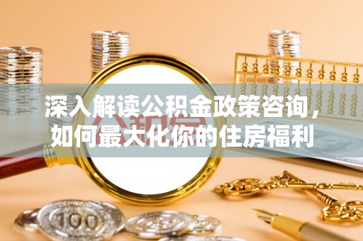 阿城深入解读公积金政策咨询，如何最大化你的住房福利