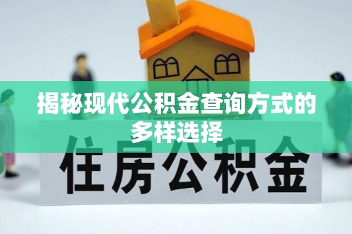 阿城揭秘现代公积金查询方式的多样选择