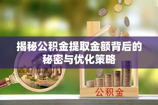阿城揭秘公积金提取金额背后的秘密与优化策略