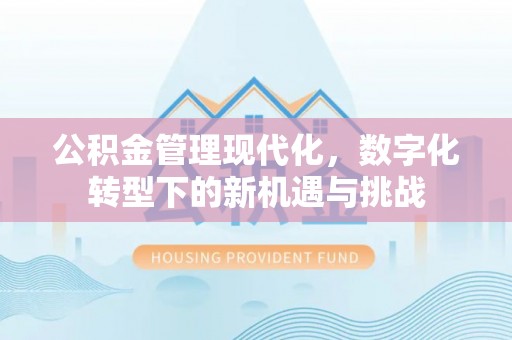 阿城公积金管理现代化，数字化转型下的新机遇与挑战